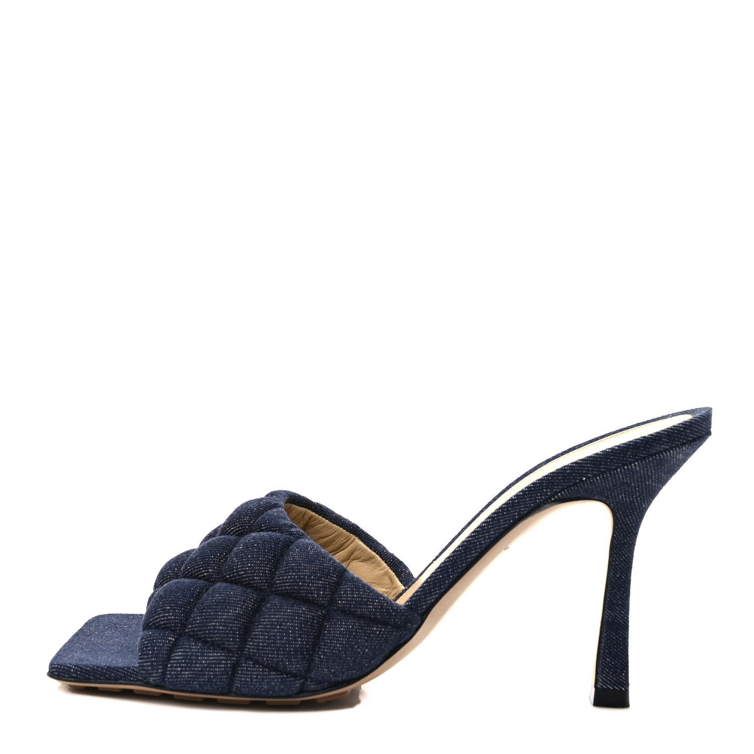 Bottega Veneta Denim Matelasse Padded Mule Sandals 39 Indigo 1 of 7