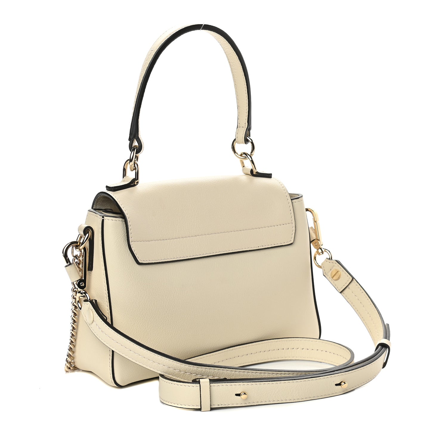 Calfskin Mini Faye Day Shoulder Bag Off White