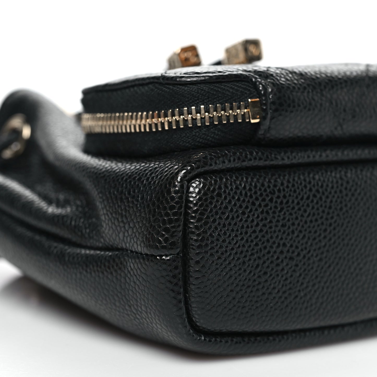 Caviar Quilted Mini CC Pocket Bucket Bag Black