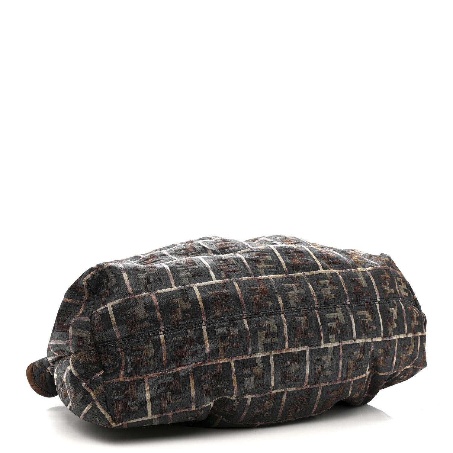 Fendi Zucca Calfskin Crocodile Embossed Large Chef Shopper Tote Tobacco 4 of 17
