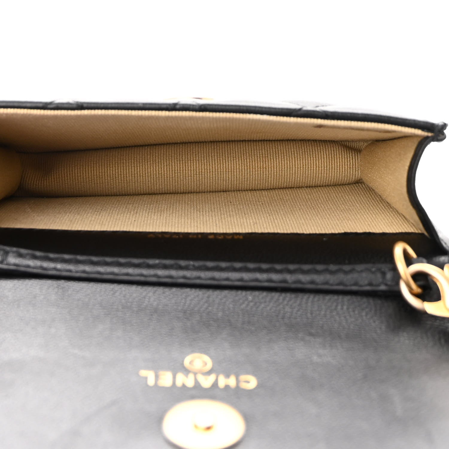 Chanel Lambskin Quilted Pearl Crush Clutch With Chain Black 5 of 10