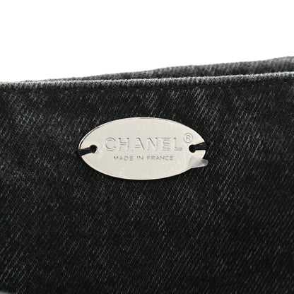 Chanel Denim Quilted Denimpression Flap Grey Black 6 of 9