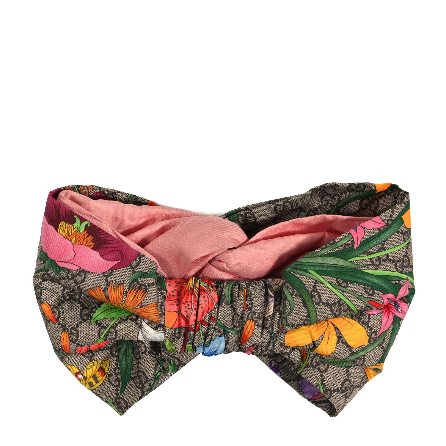Gucci Silk Monogram Flora Print Headband M Pink 3 of 5