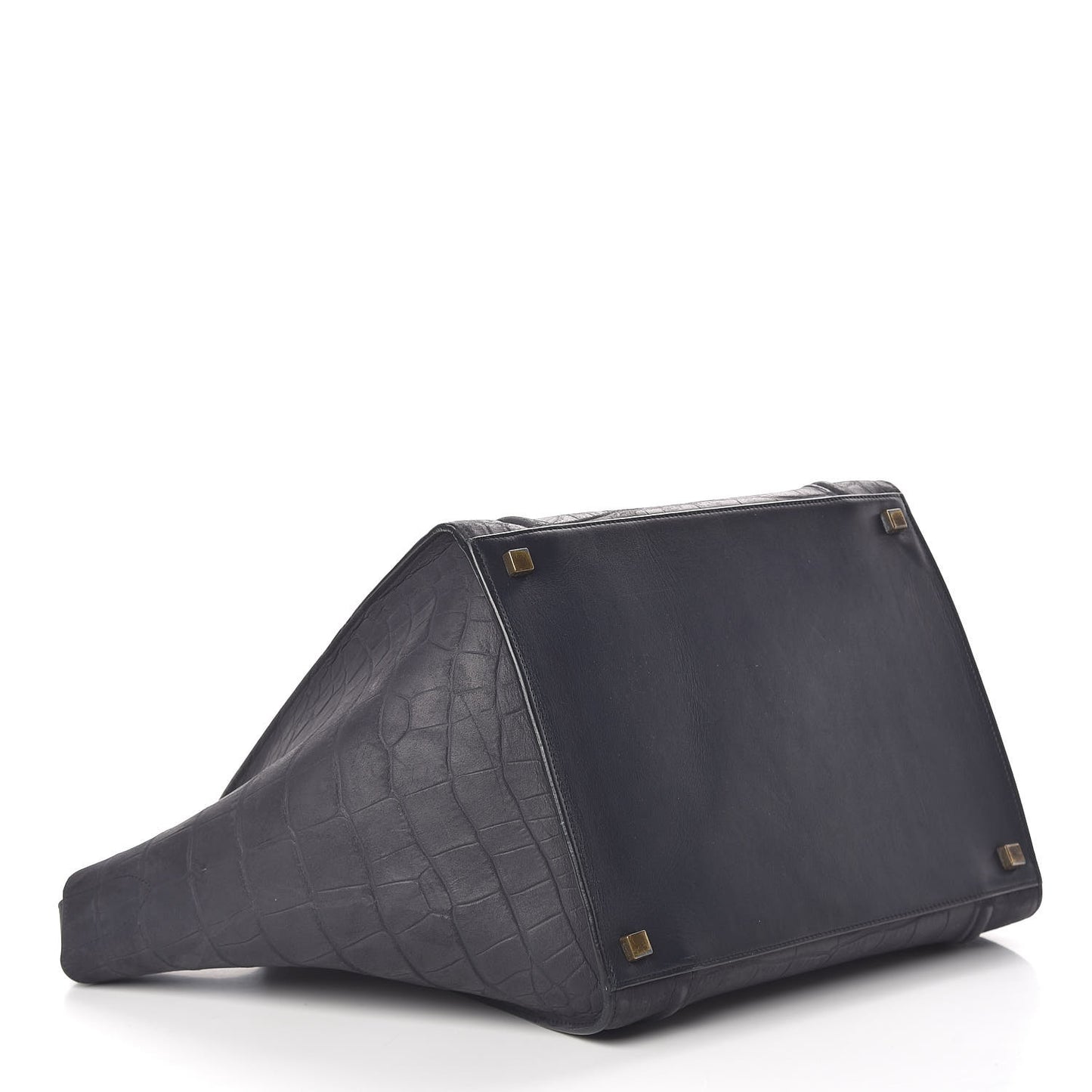 Crocodile Embossed Nubuck Medium Phantom Luggage Navy Blue