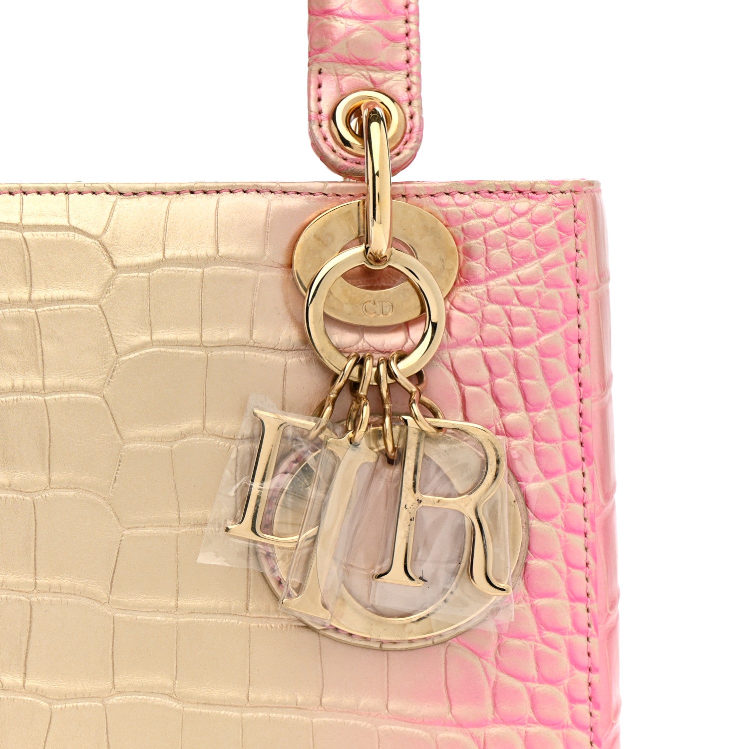 Christian Dior Metallic Alligator Gradient Small Lady Dior Pink 8 of 10