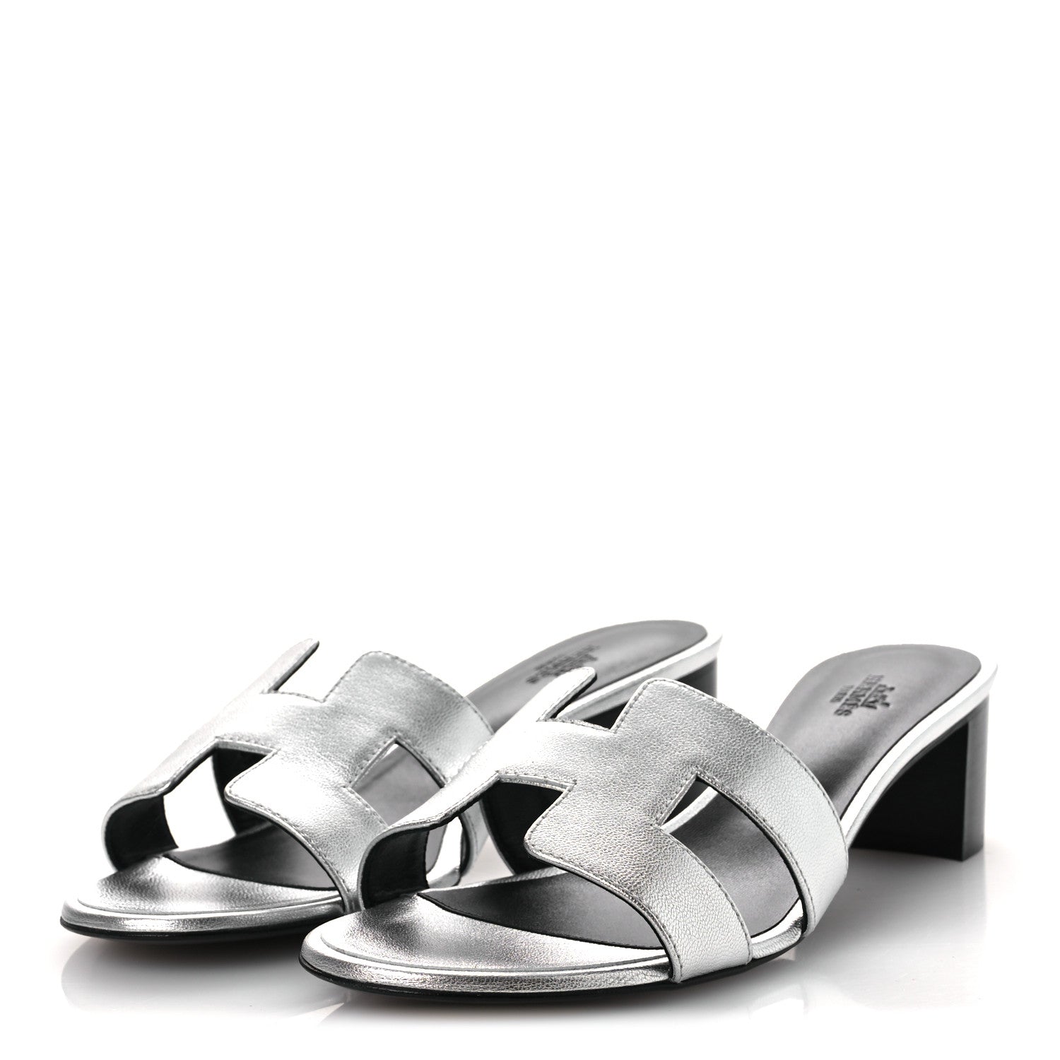 Hermes Metallic Nappa Oasis Sandals 41 Argent 4 of 11