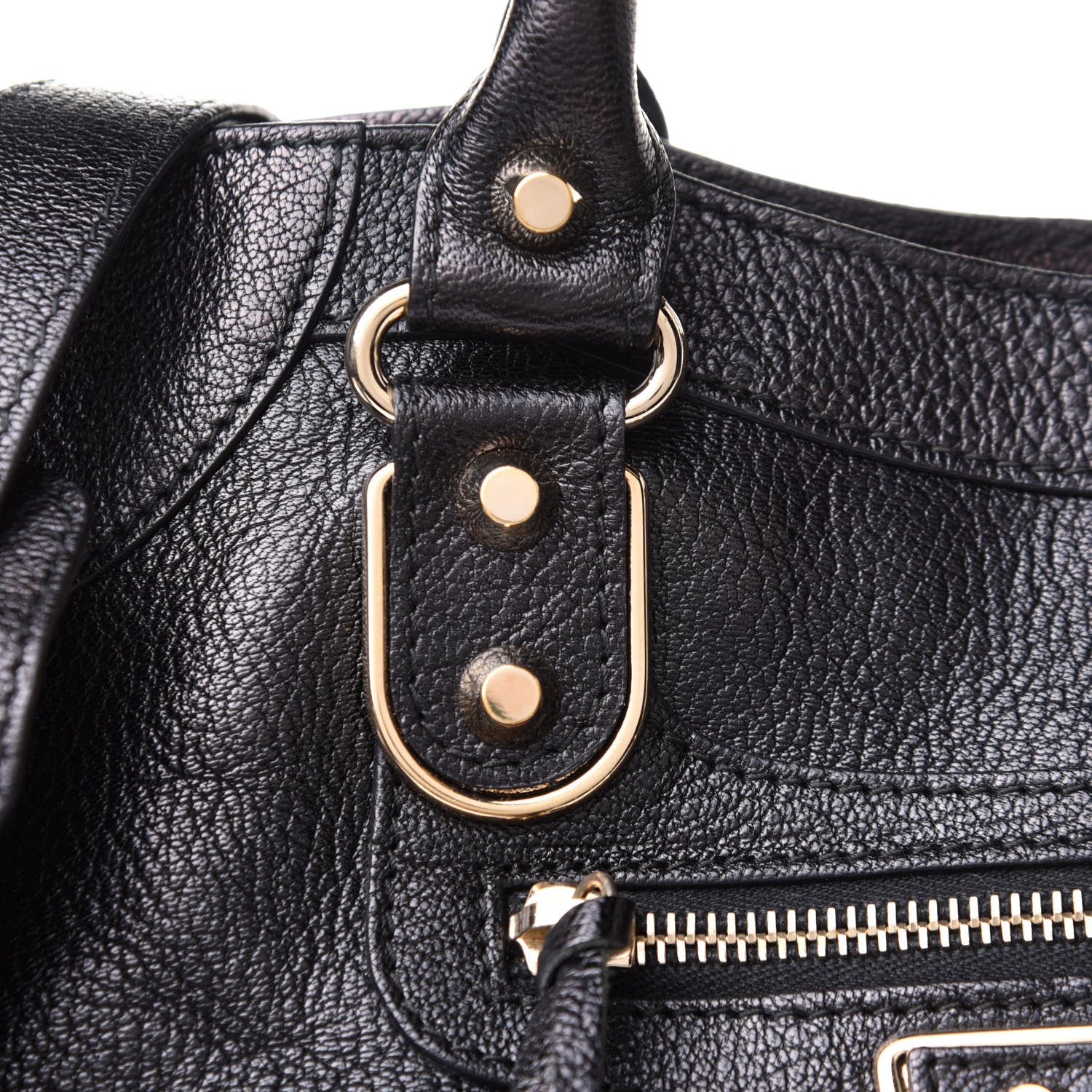 Balenciaga Chevre Gold Metallic Edge Hardware Velo Black 8 of 16