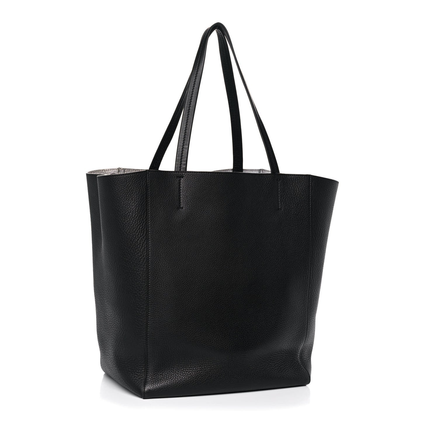 Grained Calfskin Medium Horizontal Cabas Phantom Black