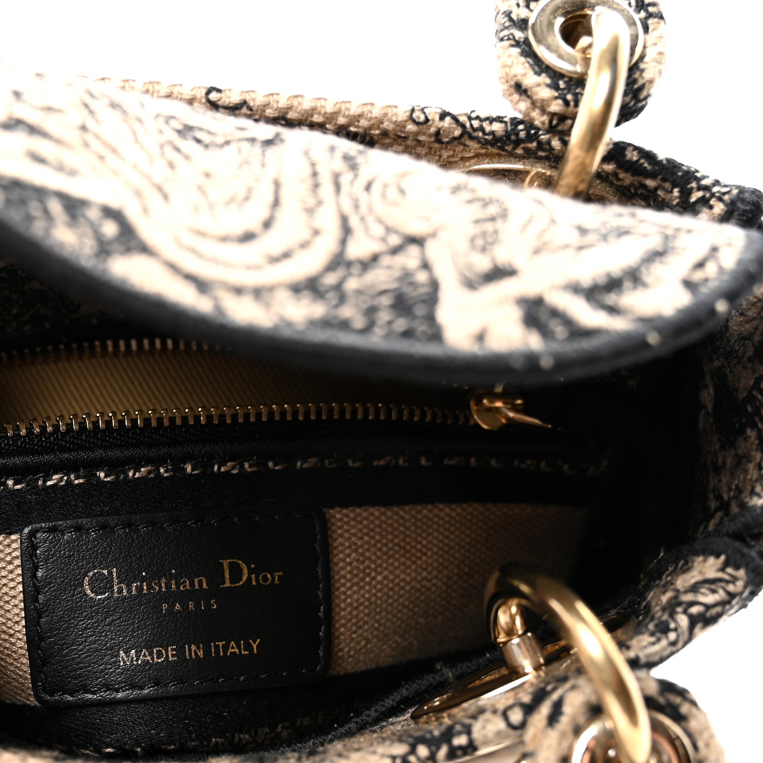Christian Dior Canvas Toile De Jouy Embroidered Mini Lady D-Lite Beige Mullticolor 6 of 9