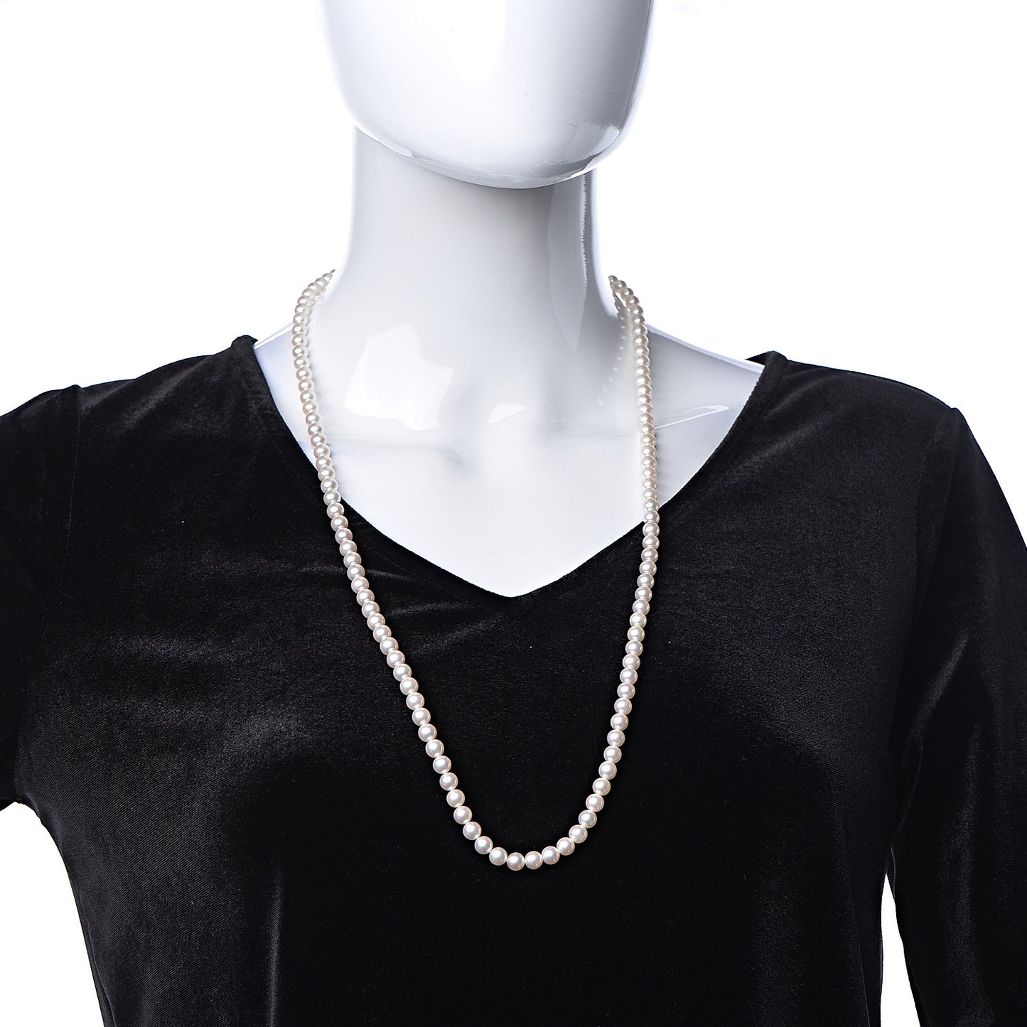 14K White Gold 6-6.5mm Akoya Pearl Strand Necklace 28