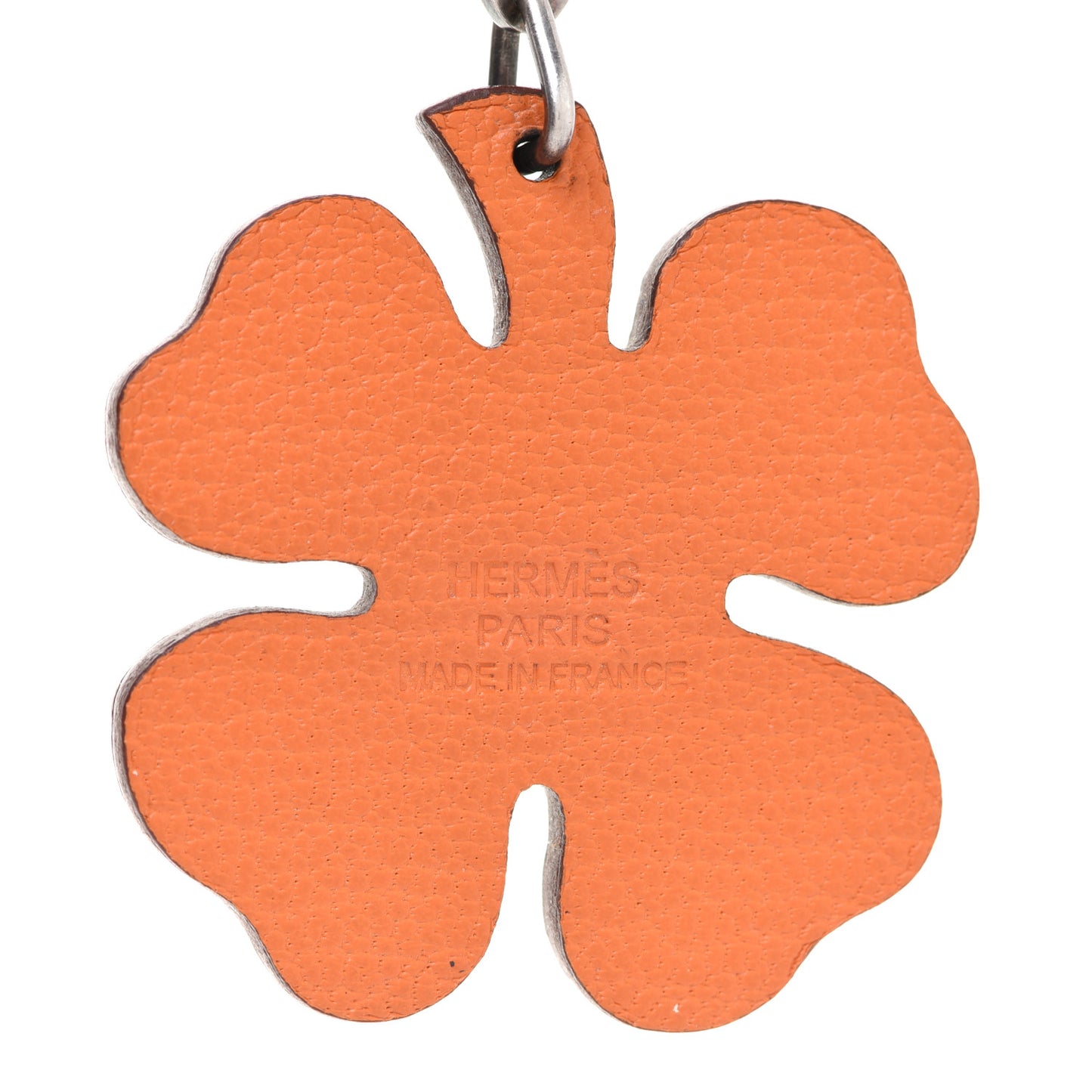 Chevre Mysore Lucky Clover Key Chain Bag Charm Vert Anis Orange