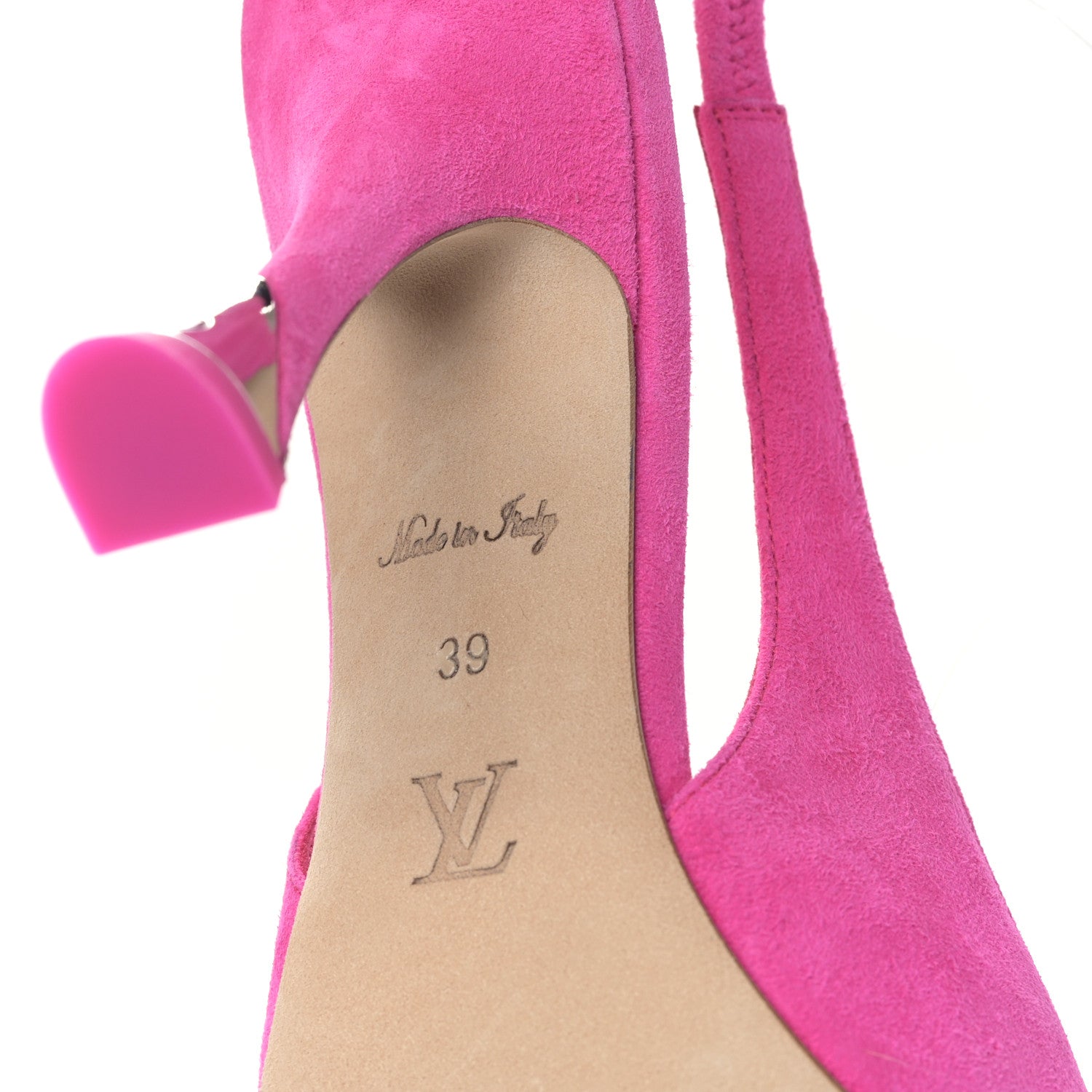 Louis Vuitton Suede Sparkle Slingback Pumps 39 Pink 6 of 8