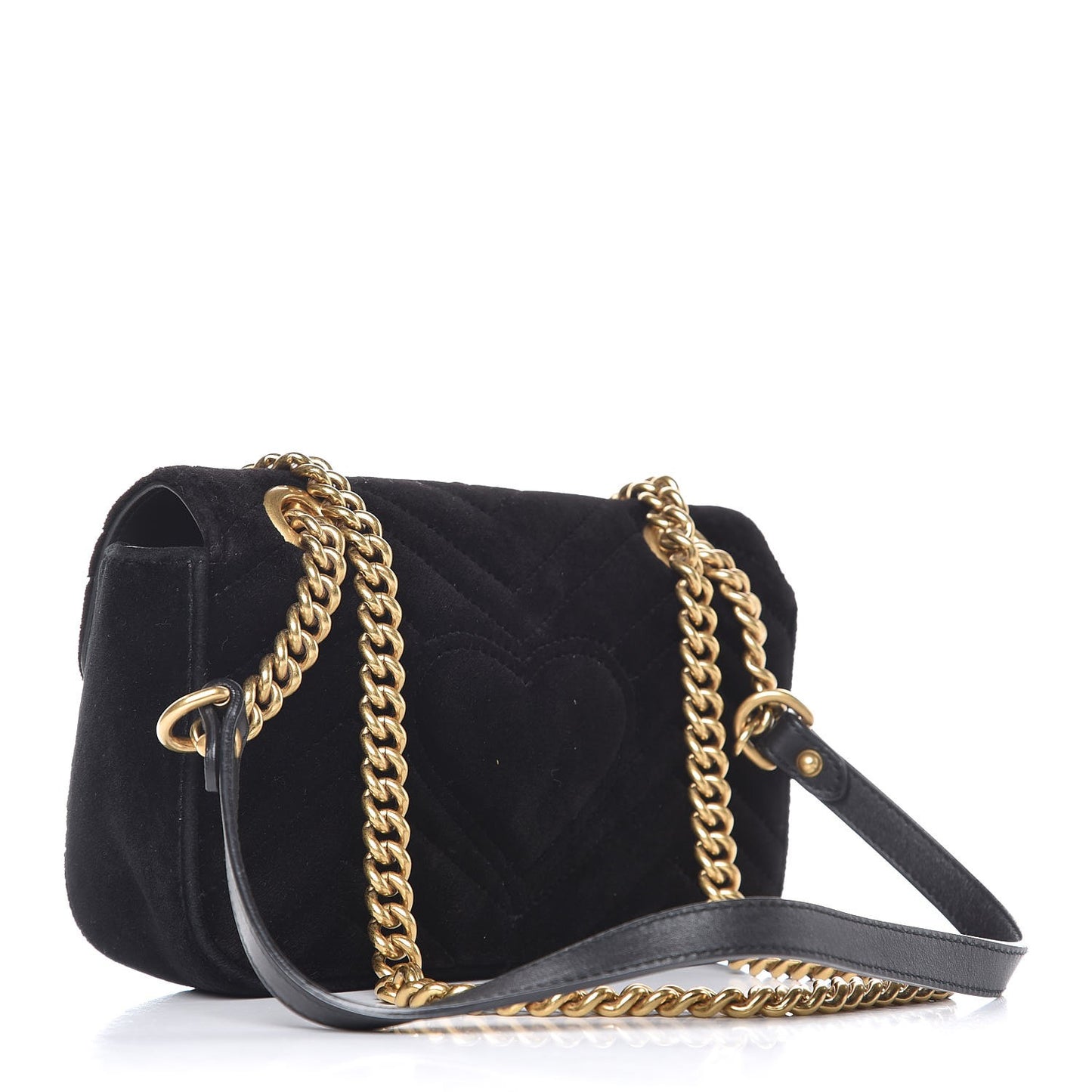 Velvet Matelasse Mini GG Marmont Shoulder Bag Black