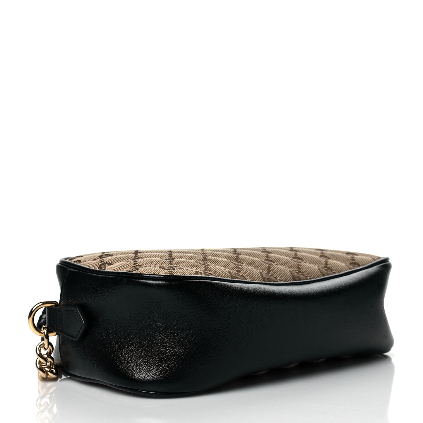 Monogram Matelasse Diagonal Small GG Marmont Chain Shoulder Bag Beige Black