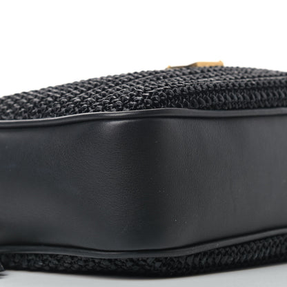 Saint Laurent Raffia Canvas Monogram Lou Camera Bag Black 8 of 11