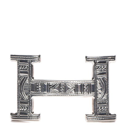 Hermes Sterling Silver Touareg 32mm H Belt Buckle 1 of 5