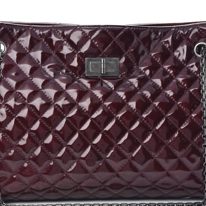 Chanel Patent Calfskin Quilted Reissue 2.55 Tote Burgundy 8 of 15