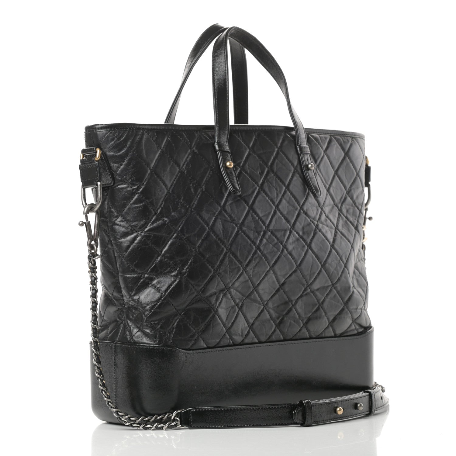 Chanel Calfskin Quilted Large Gabrielle Shopping Tote Black 3 of 17