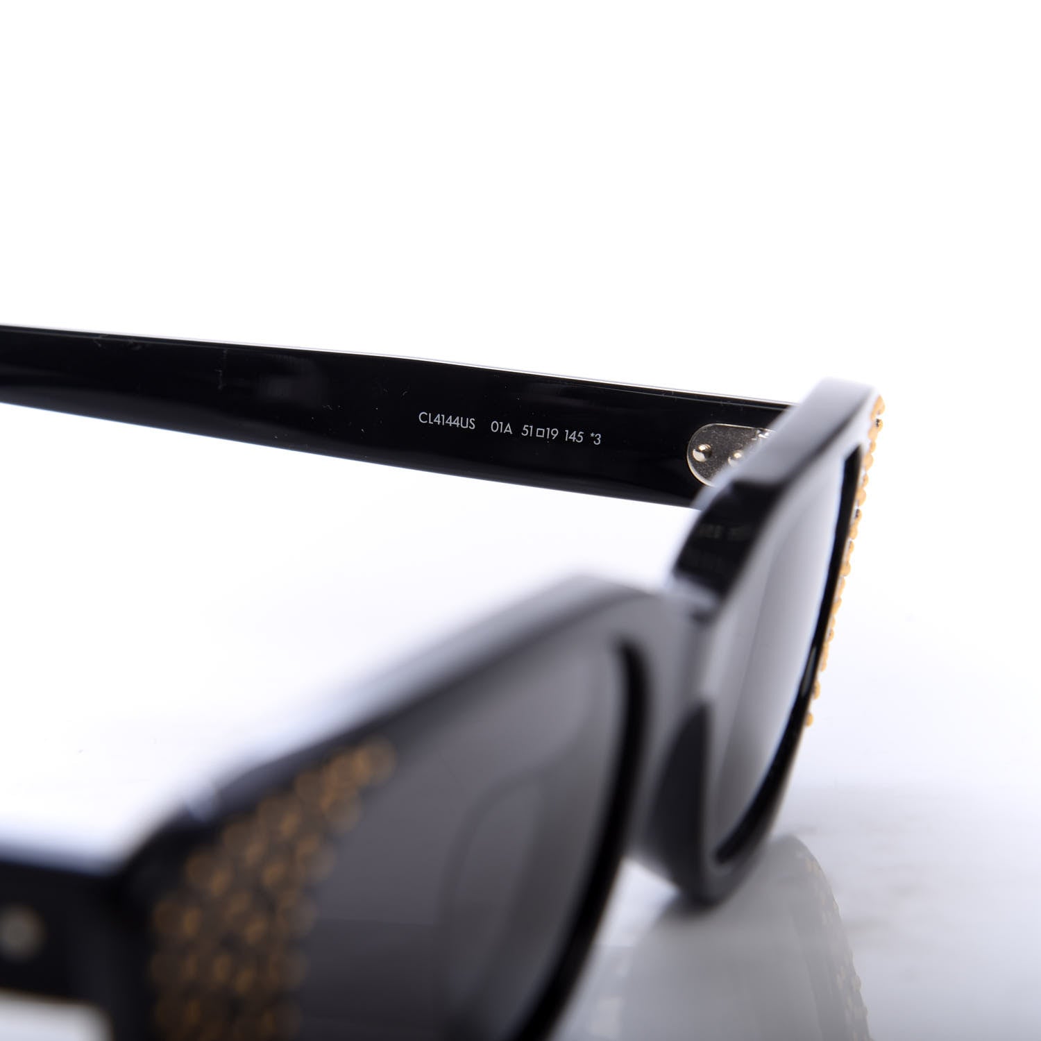 Celine Acetate Cat Eye Studded Sunglasses CL4144US Black 6 of 6