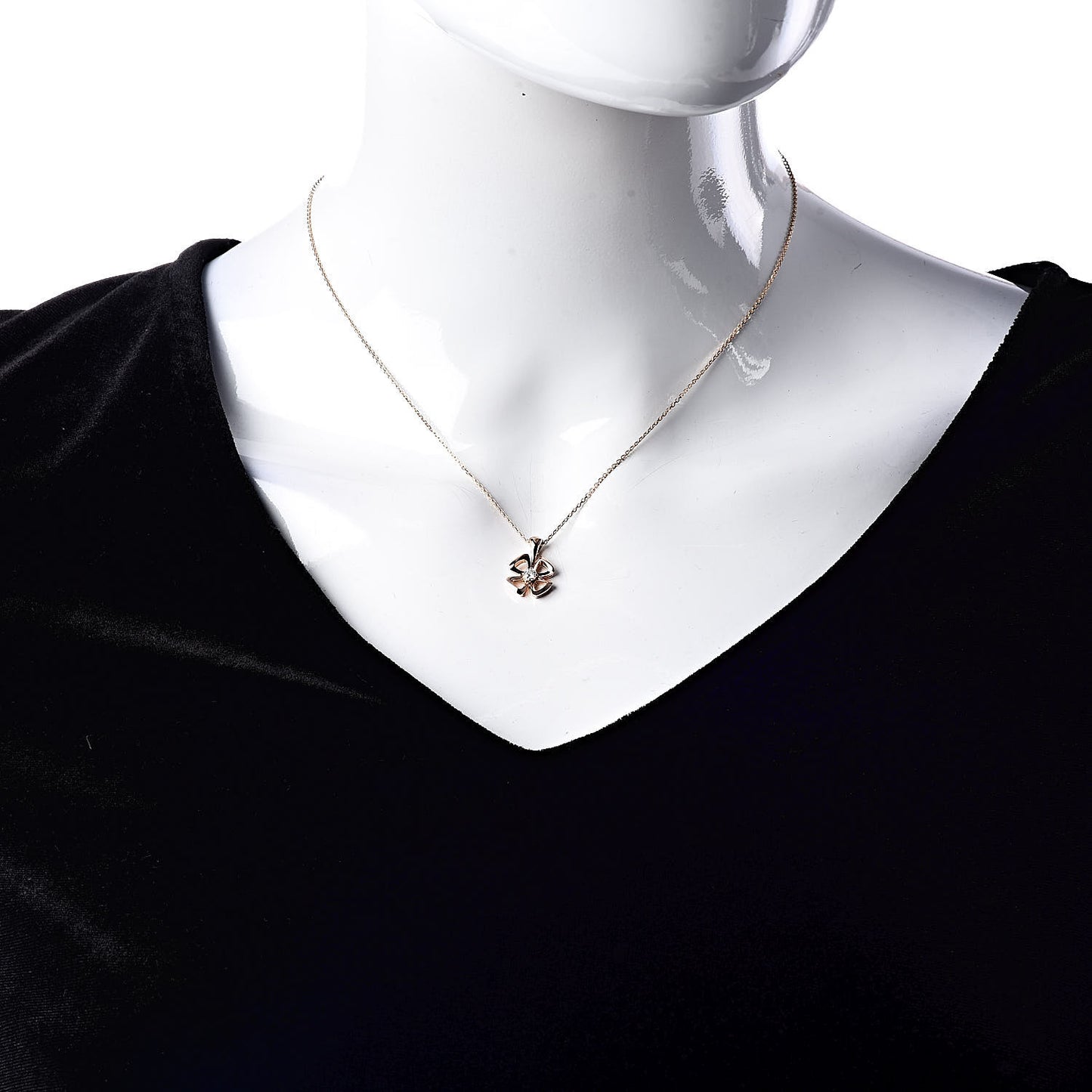 18K Rose Gold Diamond Fiorever Pendant Necklace