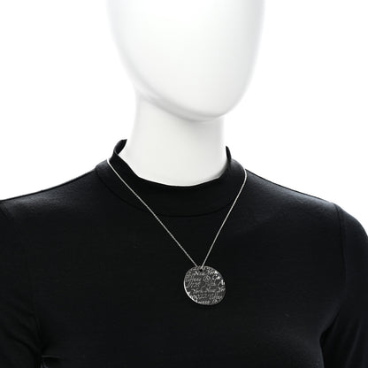 Tiffany Sterling Silver Notes Round Pendant Necklace 2 of 5