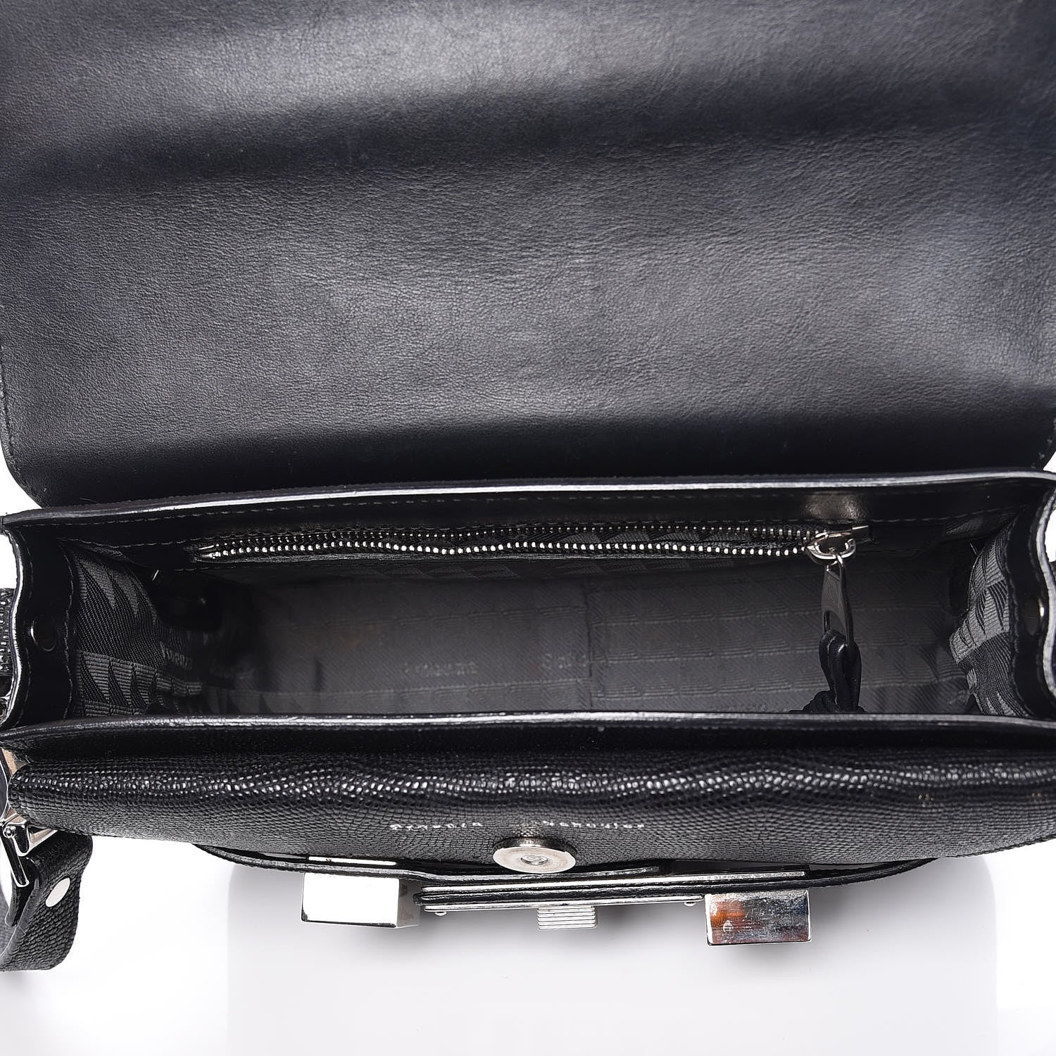 Proenza Schouler Calfskin Lizard Embossed Mini PS11 Classic Shoulder Bag Black 5 of 13