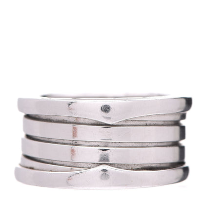 Bulgari 18K White Gold B.Zero1 4 Band Ring 52 6 1 of 12