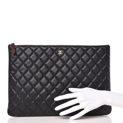 Chanel Caviar Quilted Large Cosmetic Case Black 2 of 11