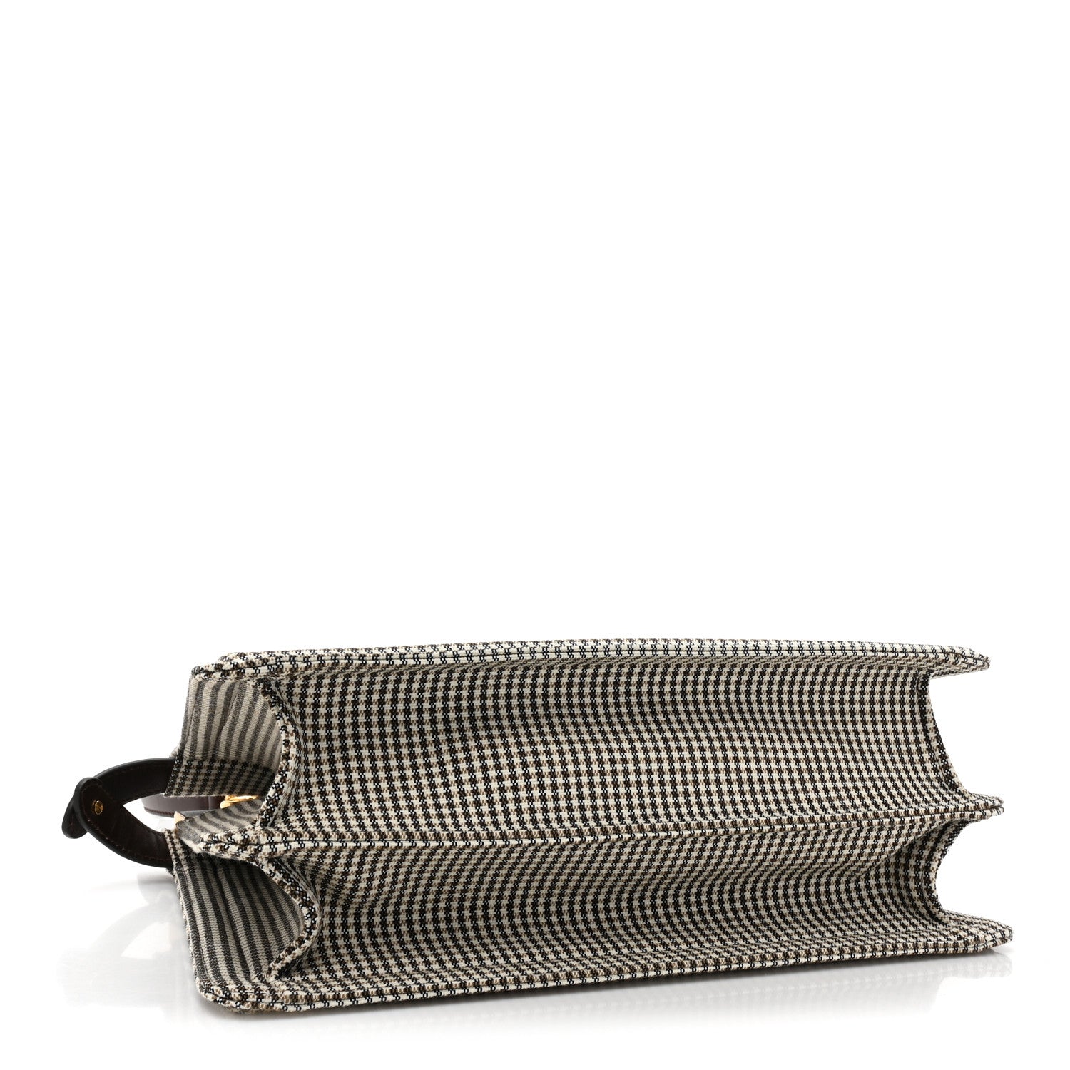Fendi Wool Fabric Jacquard Cuoio Large Houndstooth FF 1974 Medium Peekaboo I SEE U Satchel Beige Tobacco Moro 4 of 12