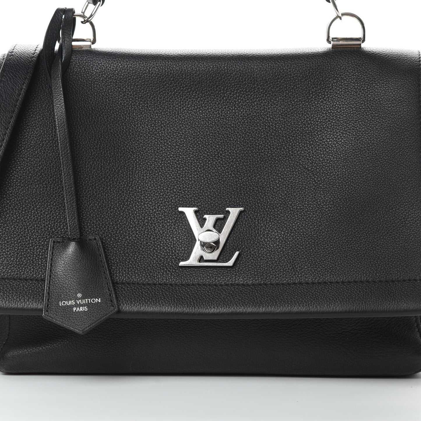 Soft Calfskin Lockme II Top Handle Black