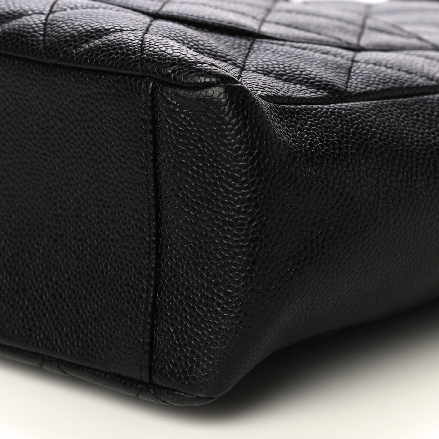 Caviar Quilted Petit Shopping Tote PST Black
