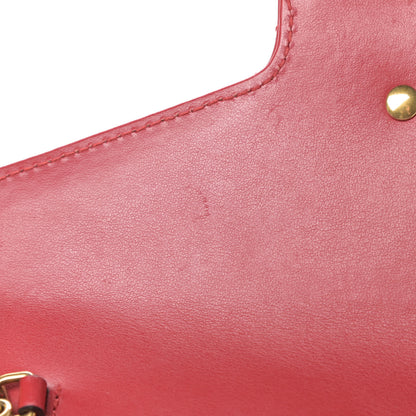 Gucci Calfskin Matelasse GG Marmont Chain Wallet Hibiscus Red 14 of 15