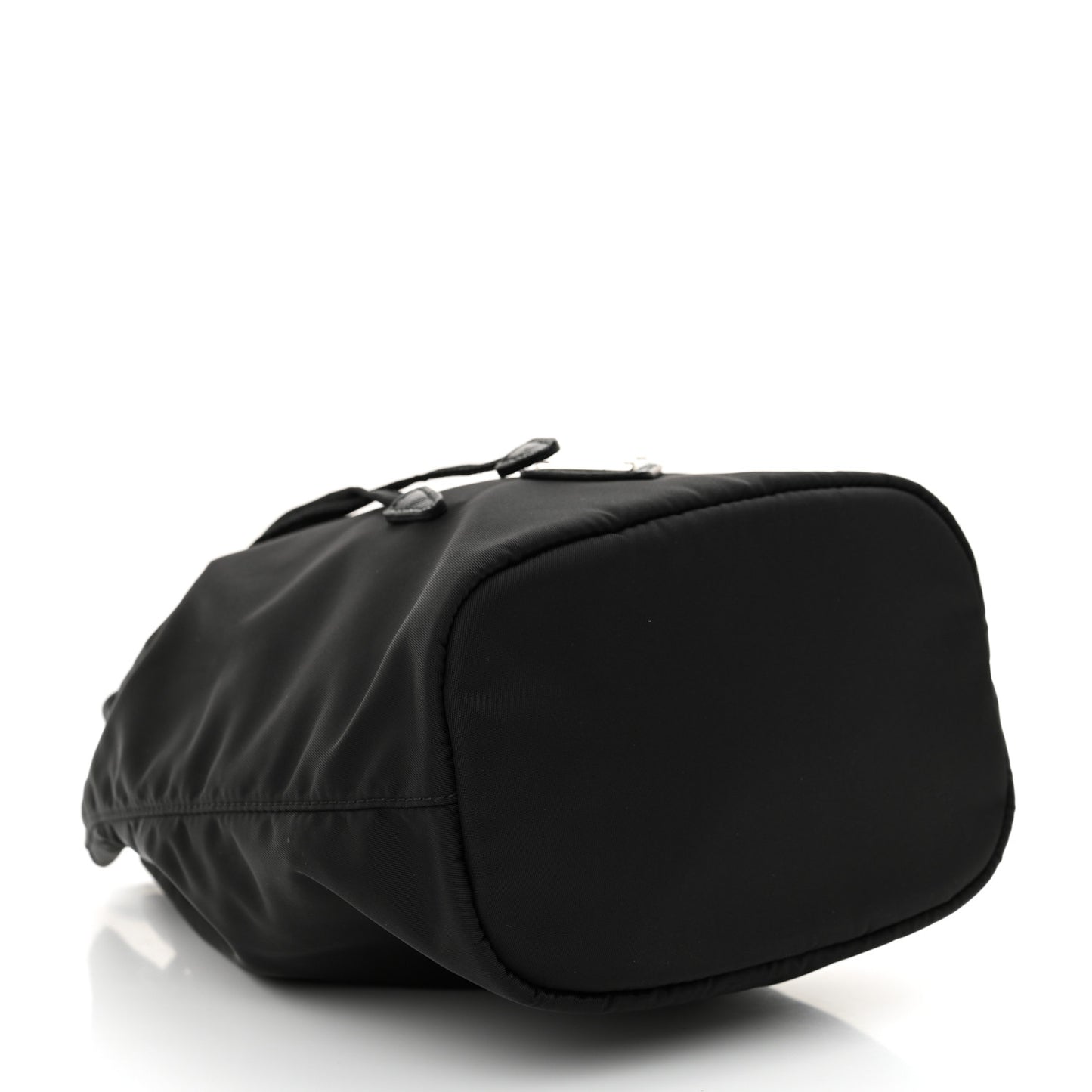 Saffiano Tessuto Nylon Vela Bucket Wristlet Black