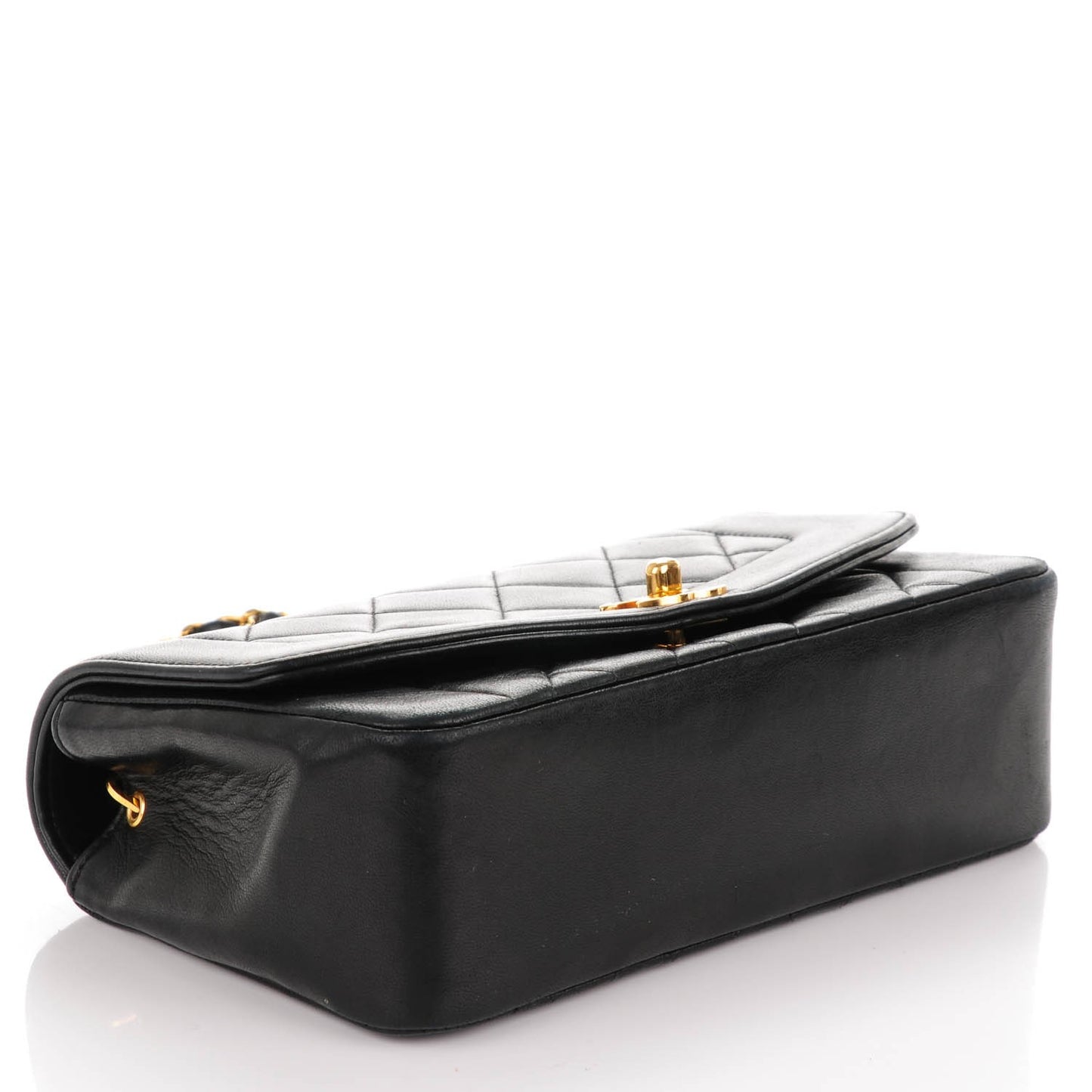 Lambskin Quilted Small Single Flap Black