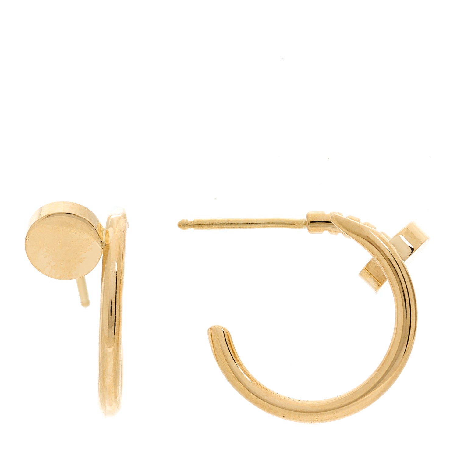 Cartier 18K Yellow Gold Juste Un Clou Hoop Earrings 1 of 6