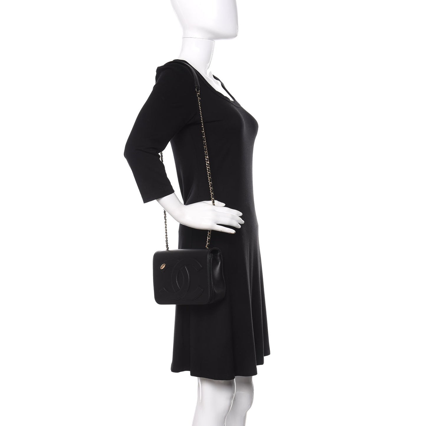 Lambskin CC Mania Flap Bag Black