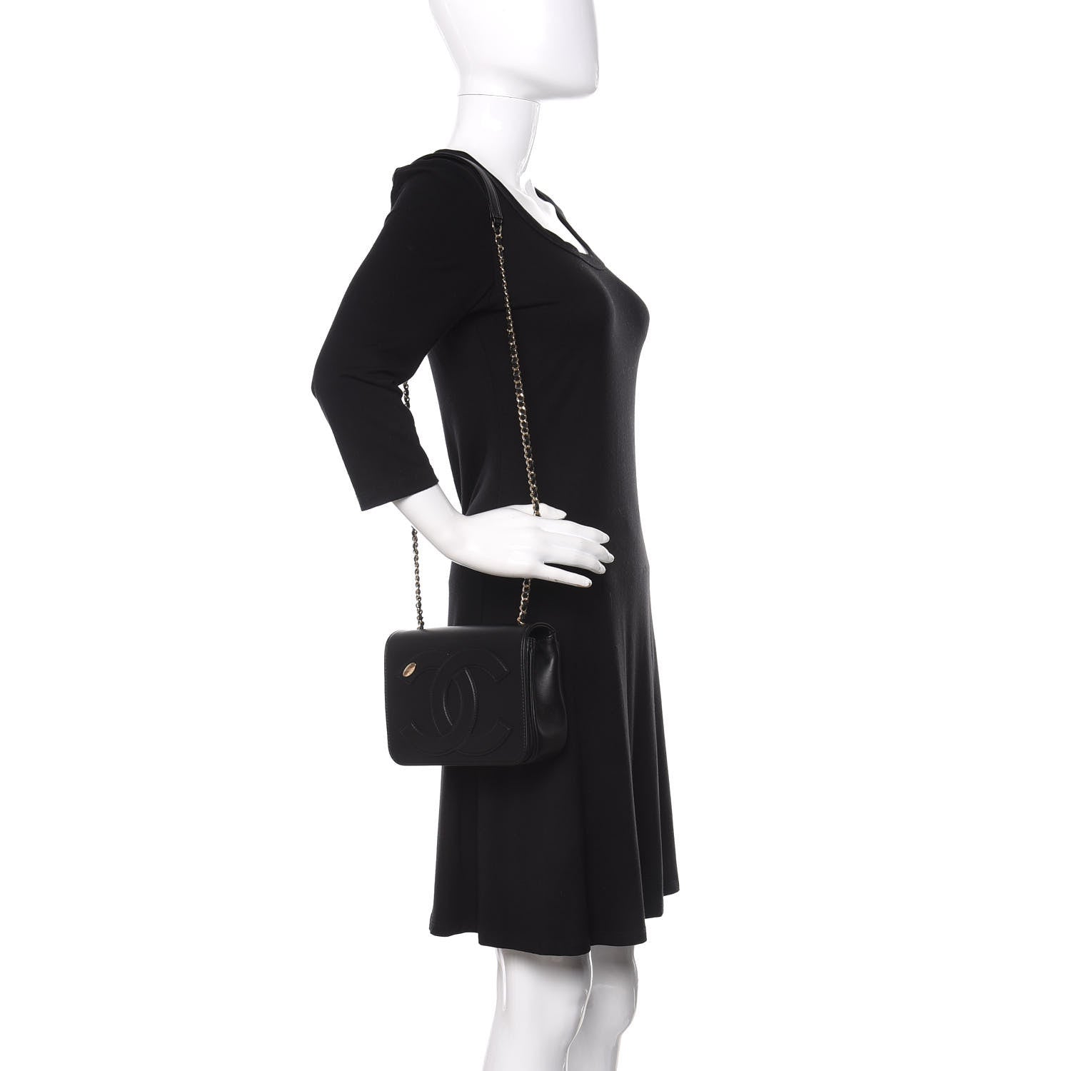 Chanel Lambskin CC Mania Flap Bag Black 2 of 12