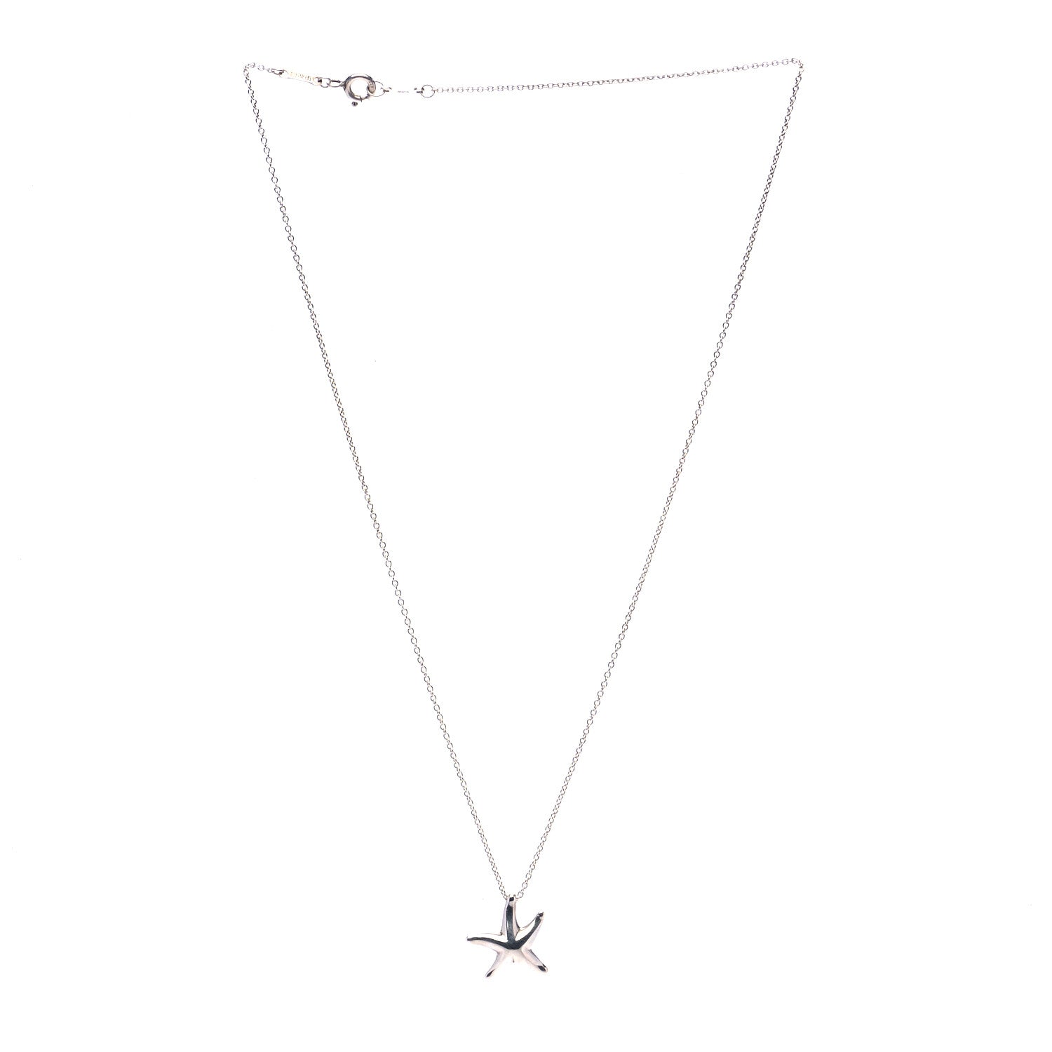 Tiffany Sterling Silver 15mm Elsa Peretti Starfish Pendant Necklace 3 of 5
