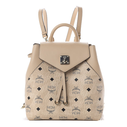 MCM Visetos Small Essential Backpack Beige 1 of 8