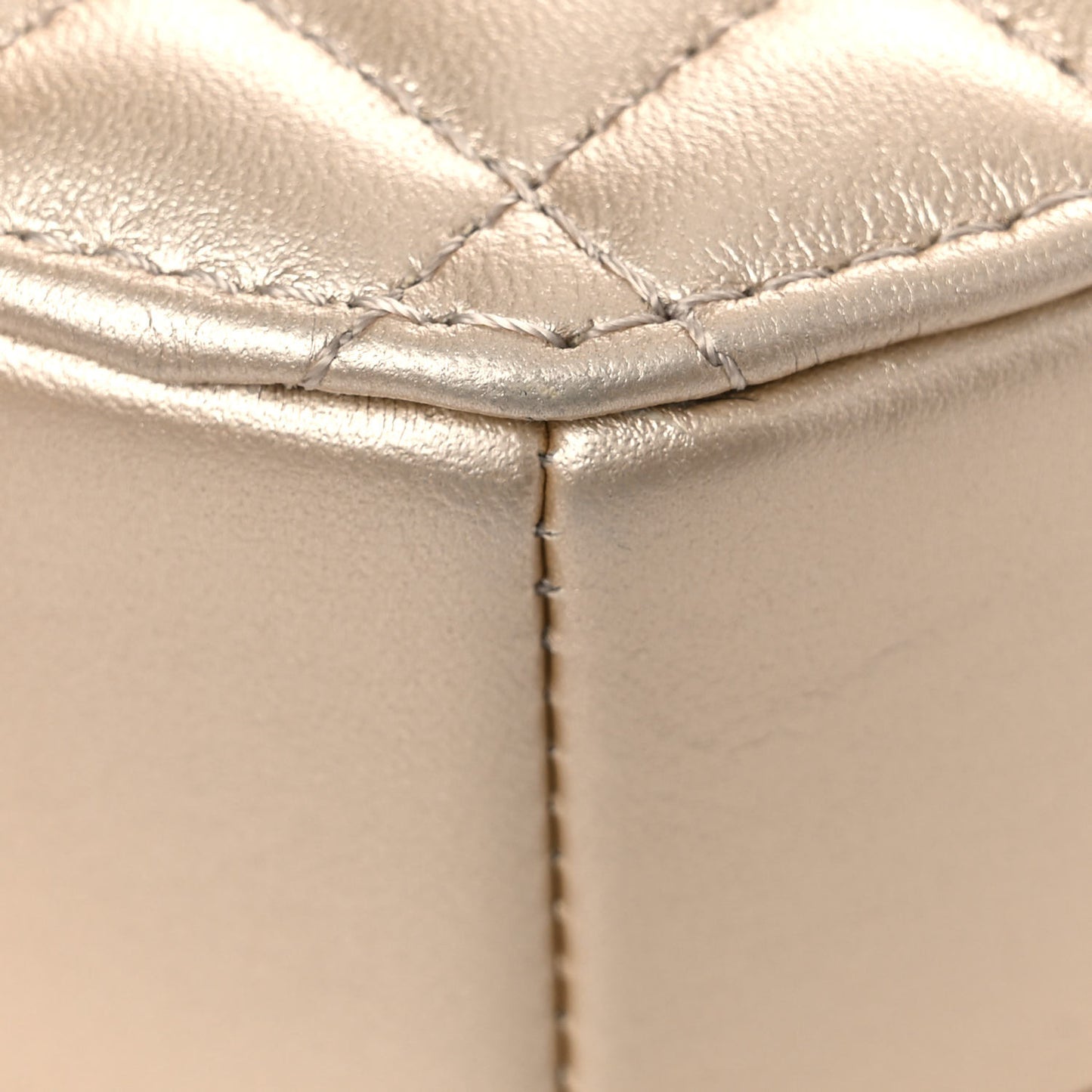 Metallic Lambskin Quilted CC In Love Heart Bag Gold