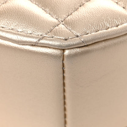 Chanel Metallic Lambskin Quilted CC In Love Heart Bag Gold 9 of 13