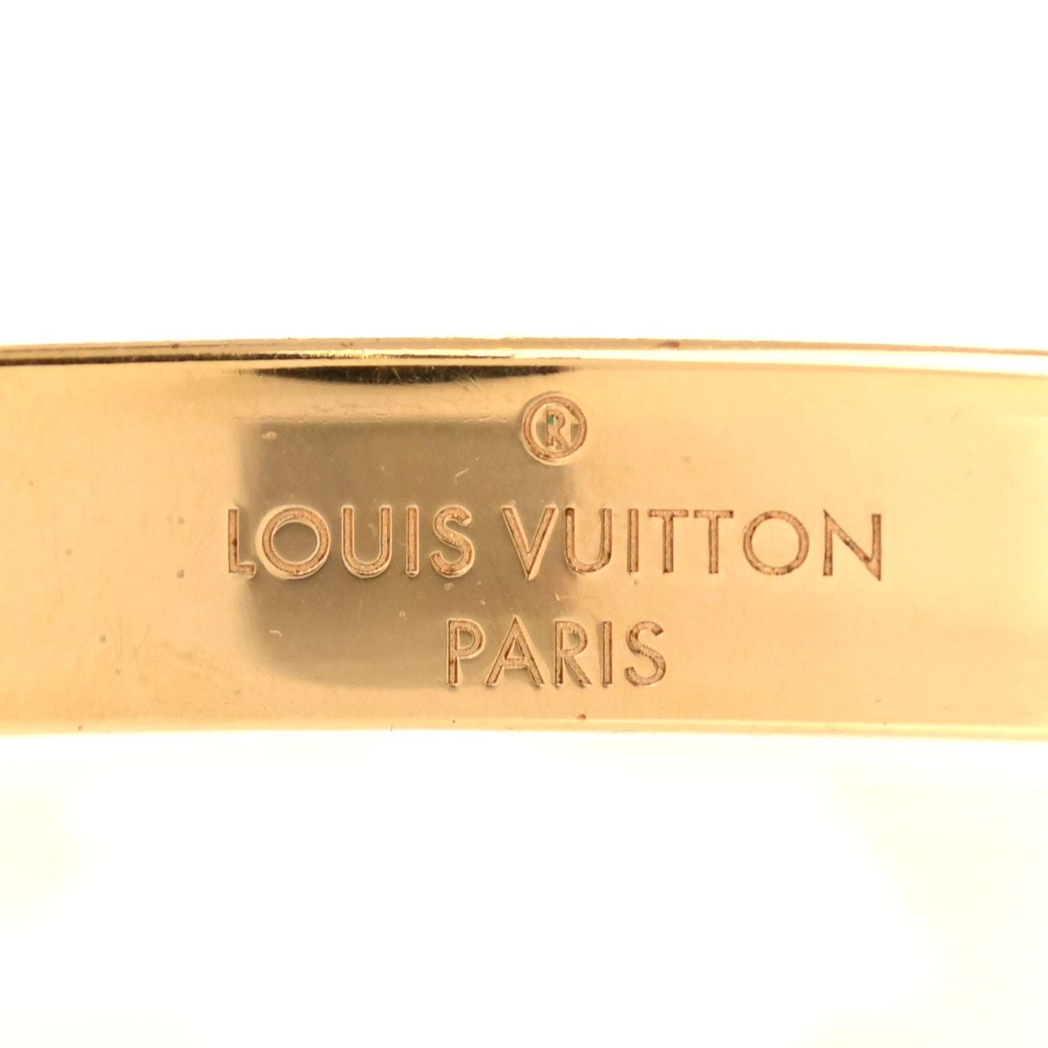 Louis Vuitton Brass Crystal Monogram Nanogram Strass Cuff M Gold 4 of 6