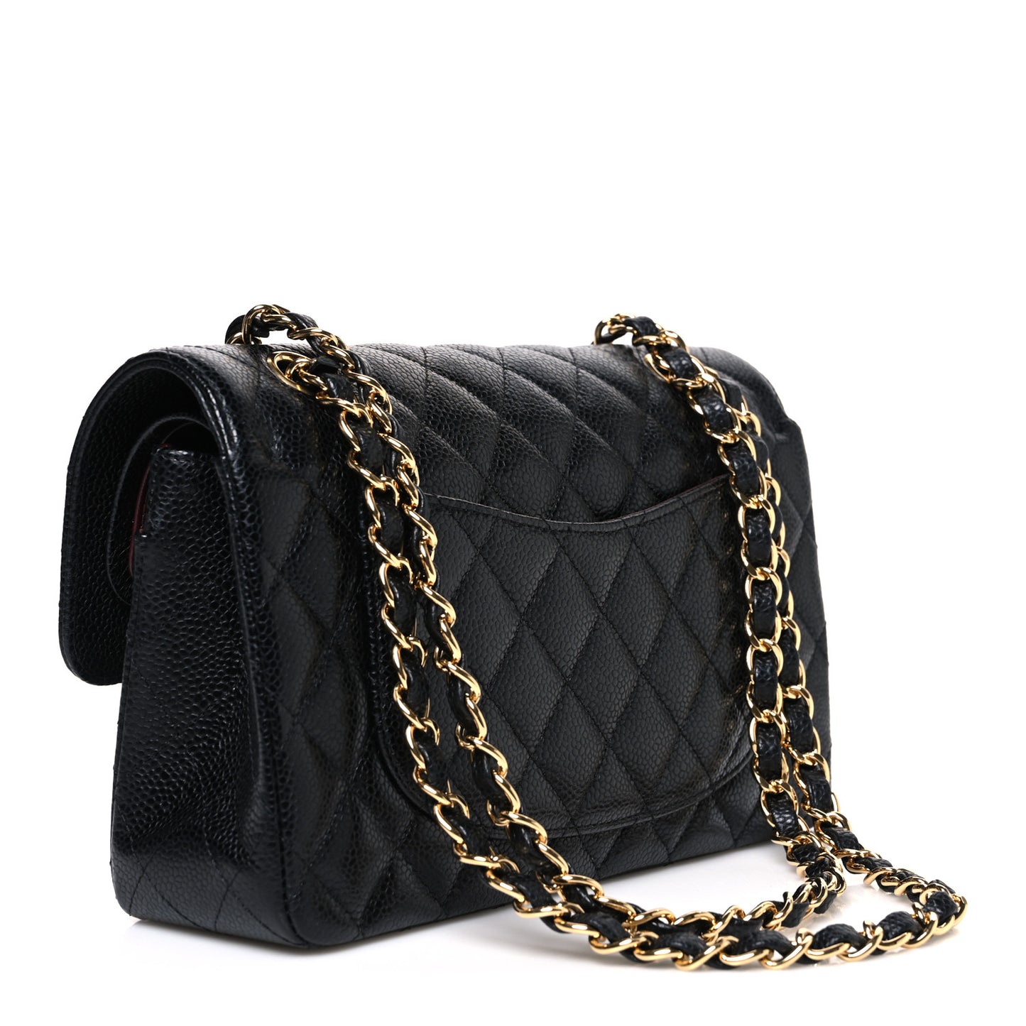 Caviar Quilted Small Double Flap Black