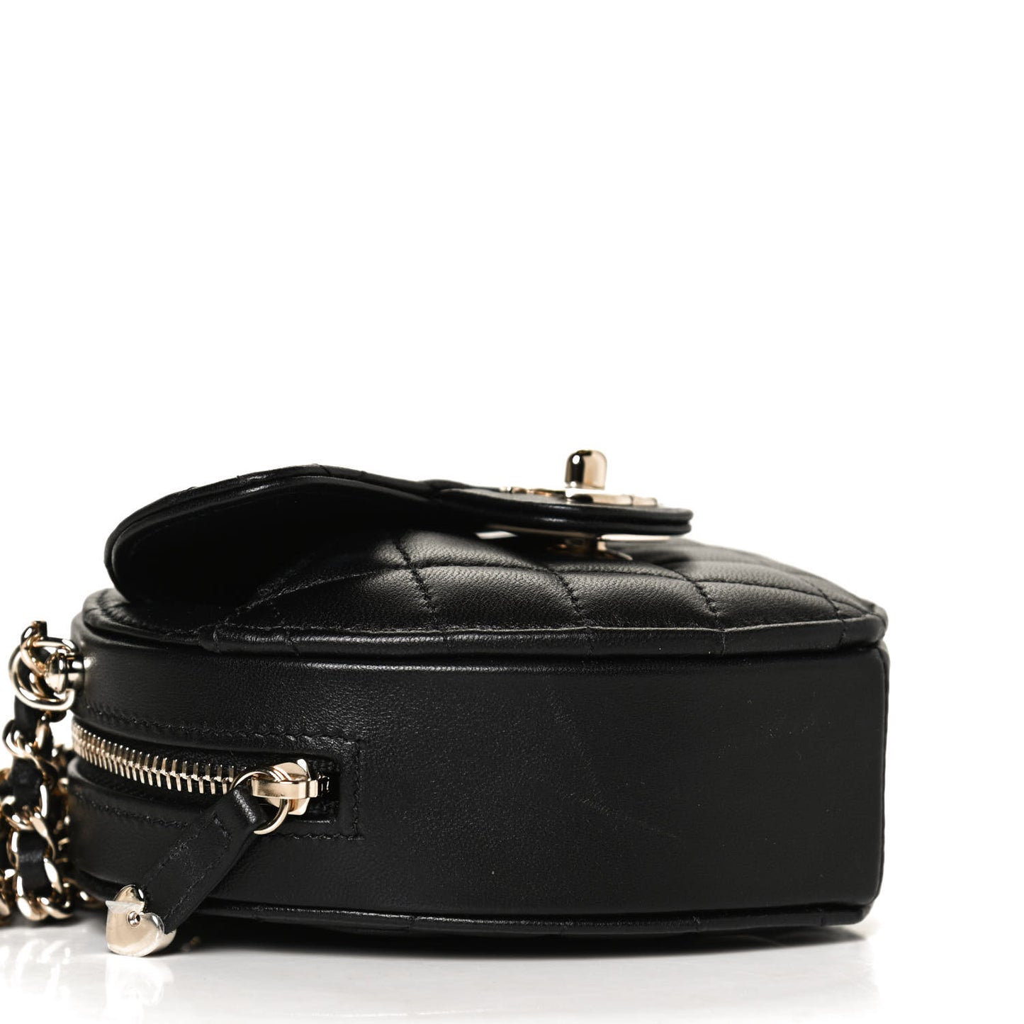 Lambskin Quilted CC In Love Heart Clutch With Chain Black