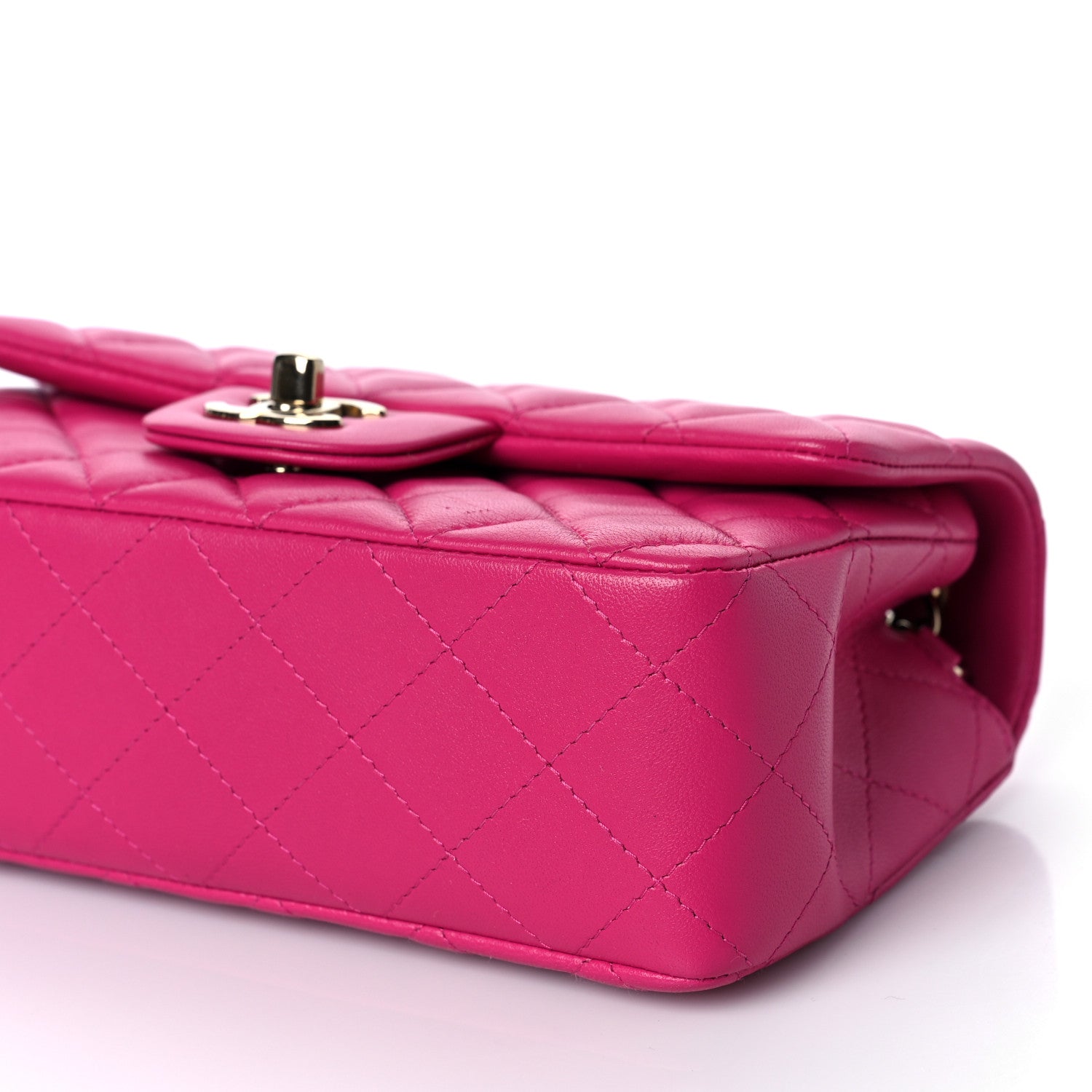 Chanel Lambskin Quilted Mini Rectangular Flap Pink 9 of 9