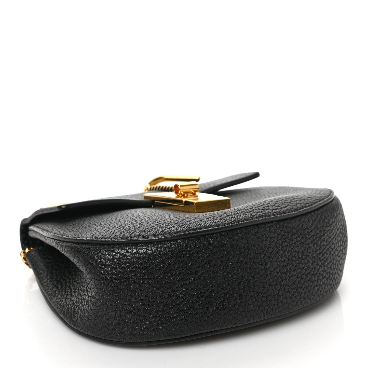 Goatskin Nano Drew Shoulder Bag Black