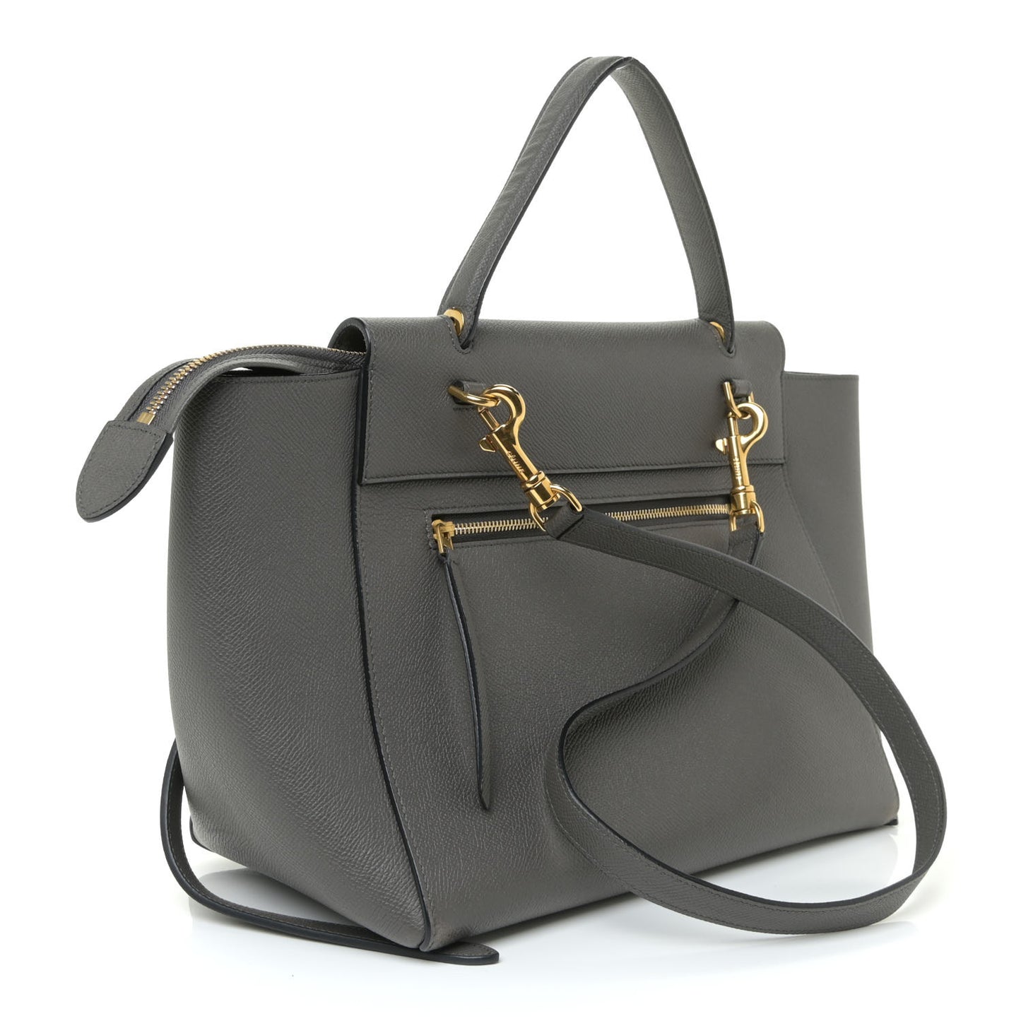 Grained Calfskin Small Belt Bag Grey