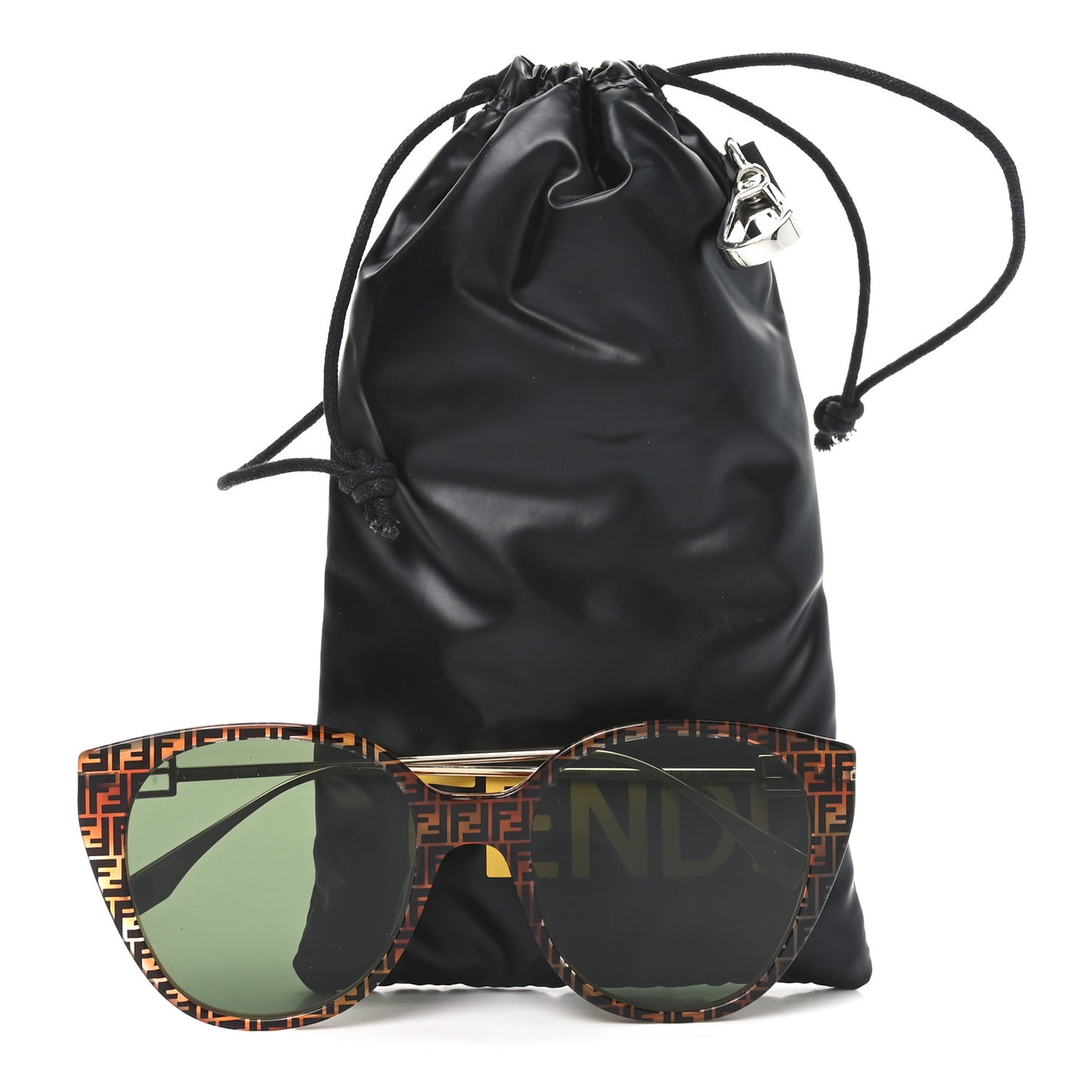 Metal Cat Eye Sunglasses FF400471 Gold Brown