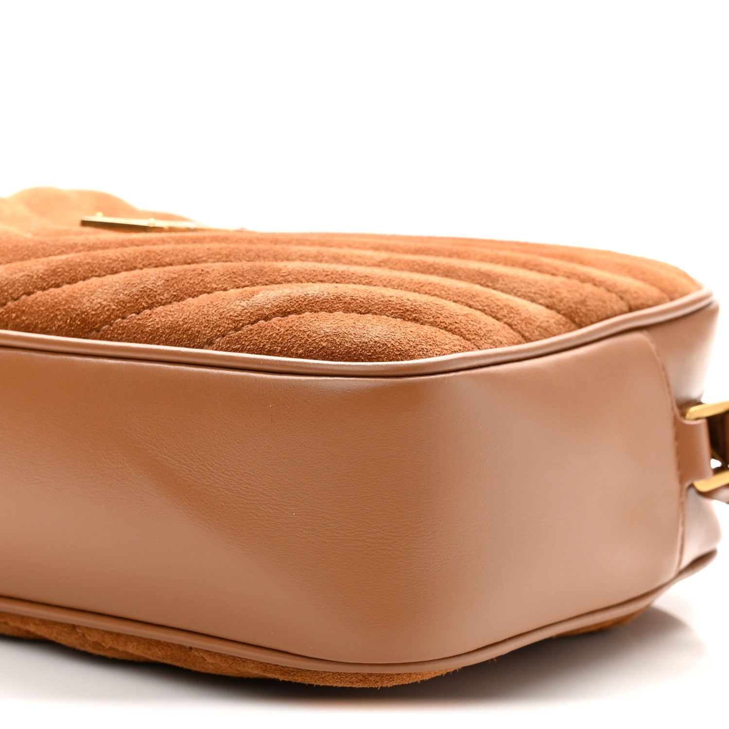 Saint Laurent Suede Matelasse Monogram Lou Camera Bag Cinnamon 9 of 9