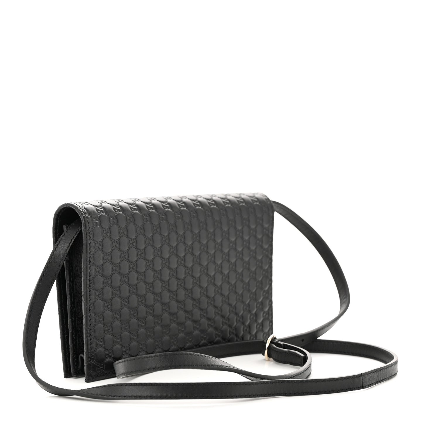 Microguccissima Crossbody Wallet Black